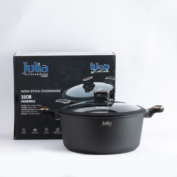 ELITE-PRO PLUS CASSEROLE WITH LID 32CM-BLACK