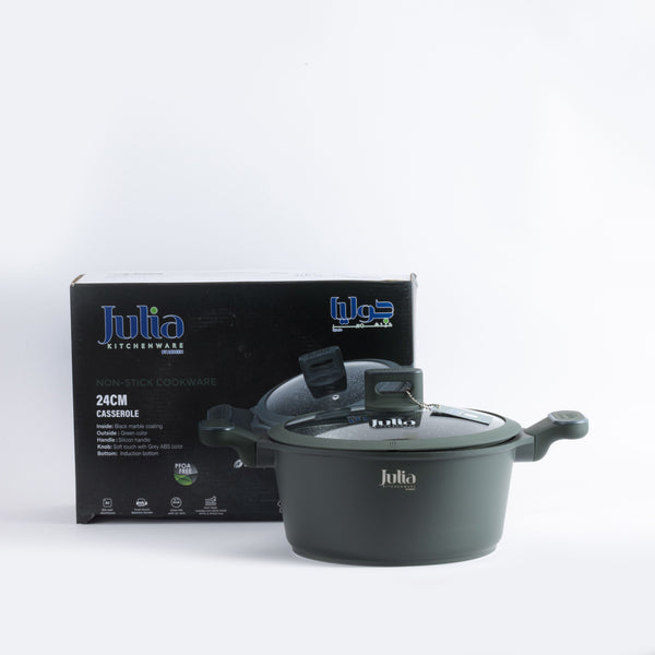 ELITE-PRO CASSEROLE WITH LID 24CM-GREEN