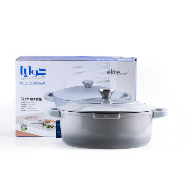 ELITE-CAST SHALLOW CASSEROLE WITH LID 32CM-GRAY