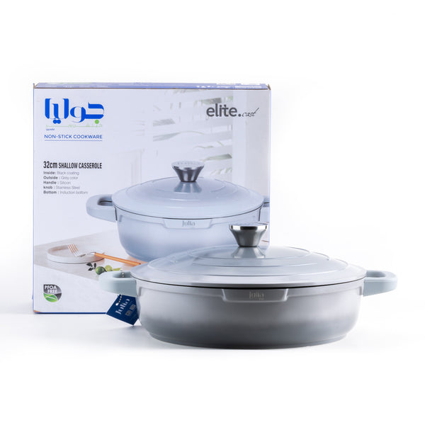 ELITE-CAST ROASTER WITH LID 32CM-GRAY