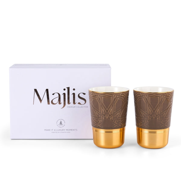 Cappuccino Set Of Two Cups From Majlis - Brown