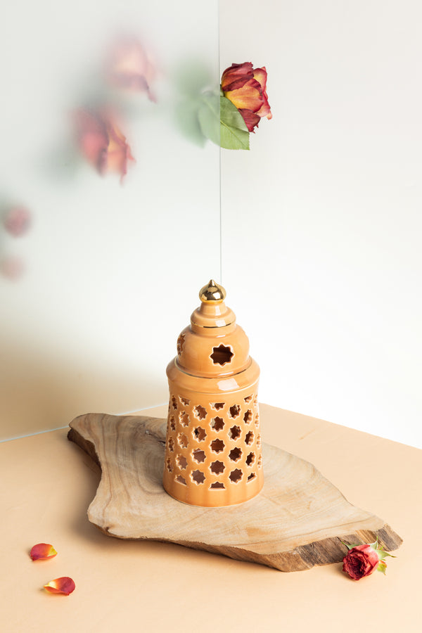 شمعدان الكتروني حجم وسط من روزيت - برتقالي
