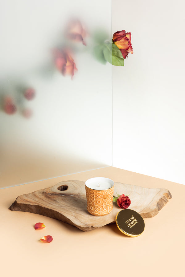 شمعدان عطري حجم صغير من روزيت - برتقالي
