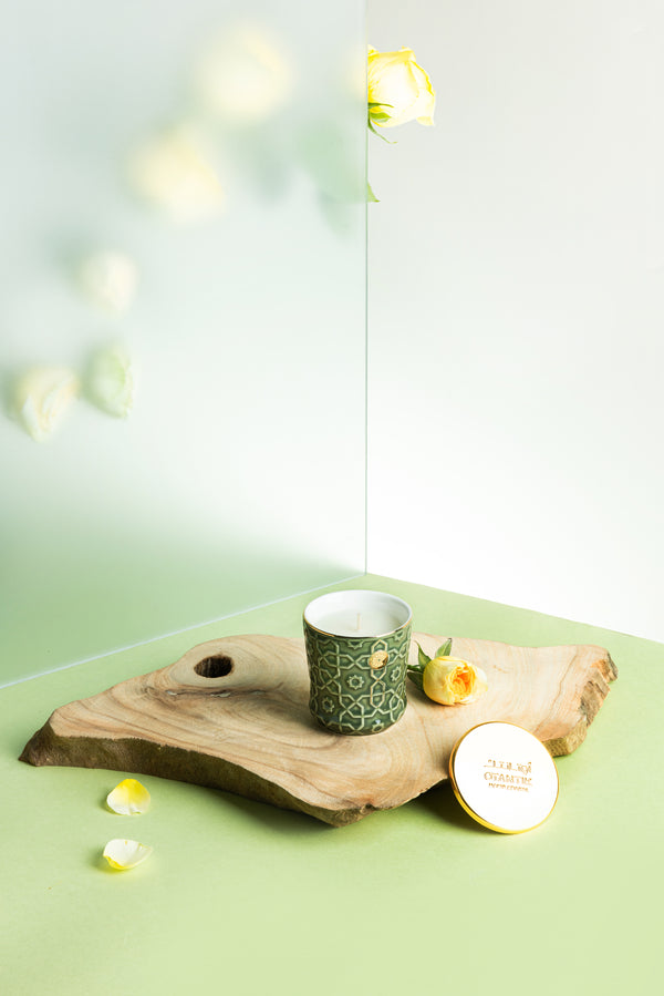 شمعدان عطري حجم صغير من روزيت - اخضر
