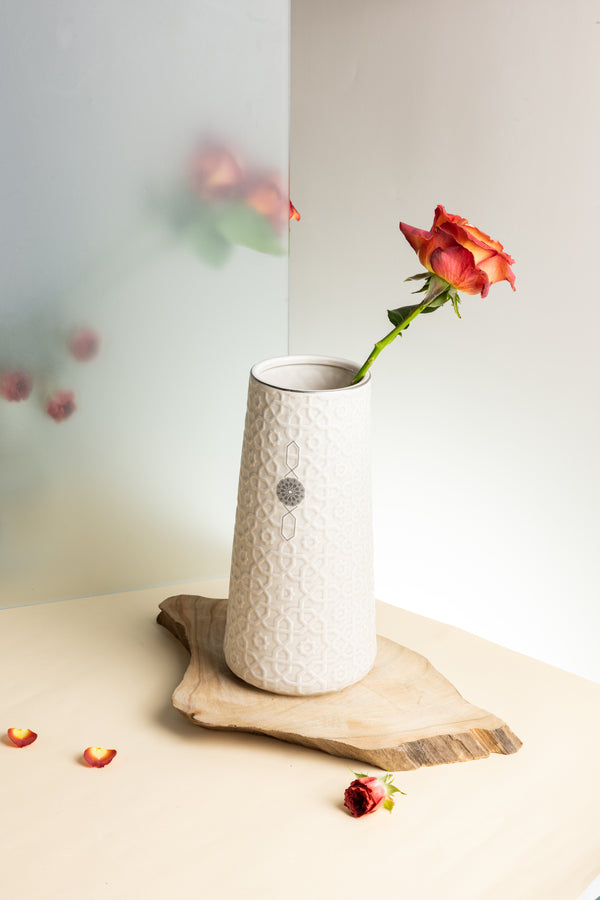 فازة زهور حجم كبير من روزيت - بيج
