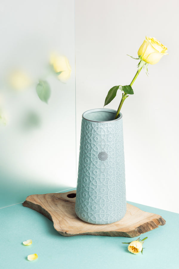 فازة زهور حجم كبير من روزيت - ازرق
