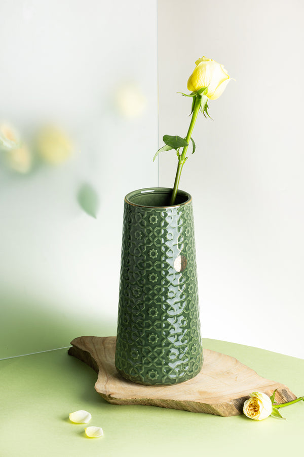 فازة زهور حجم كبير من روزيت - اخضر
