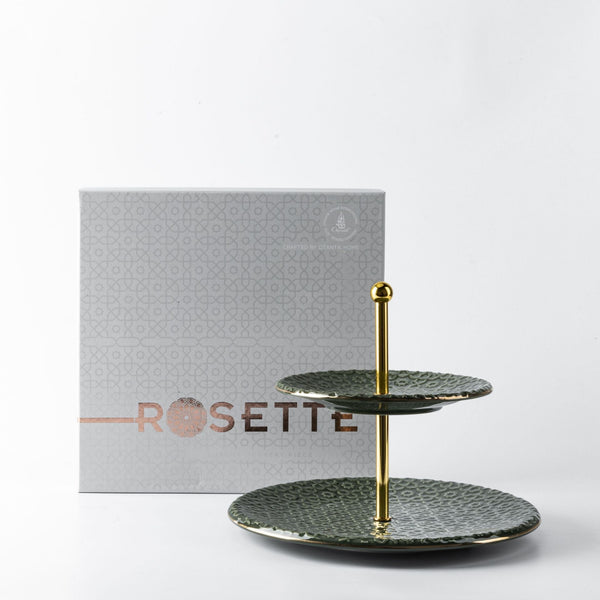 Serving Stand From Rosette - Green