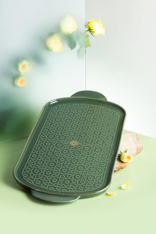 صينية تقديم فاخرة من روزيت - اخضر
