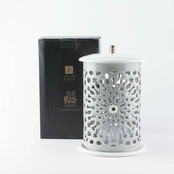 Large Electronic Candle From Asalah - Grey + Gold