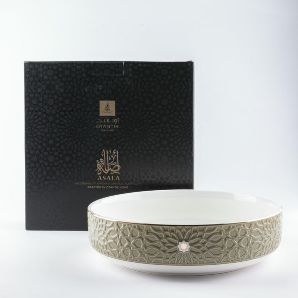 Porcelain Salad Bowl From Asalah - Olive + Gold