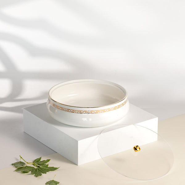 تمرية حجم كبير  من نقش- أبيض و ذهبي