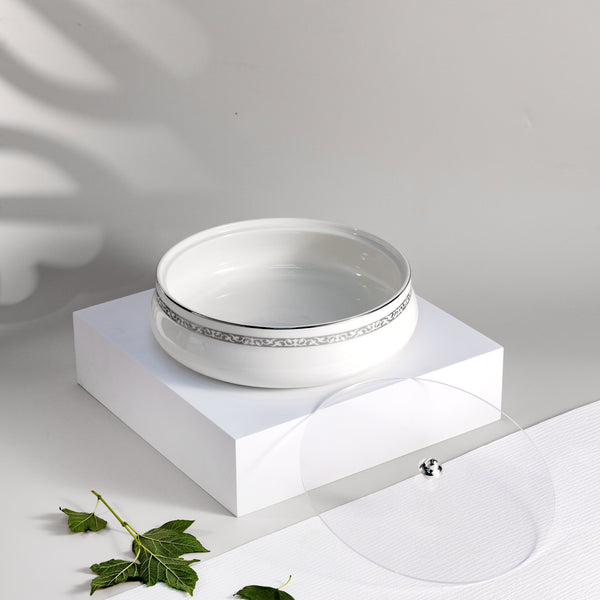 تمرية حجم كبير  من نقش- أبيض و فضي