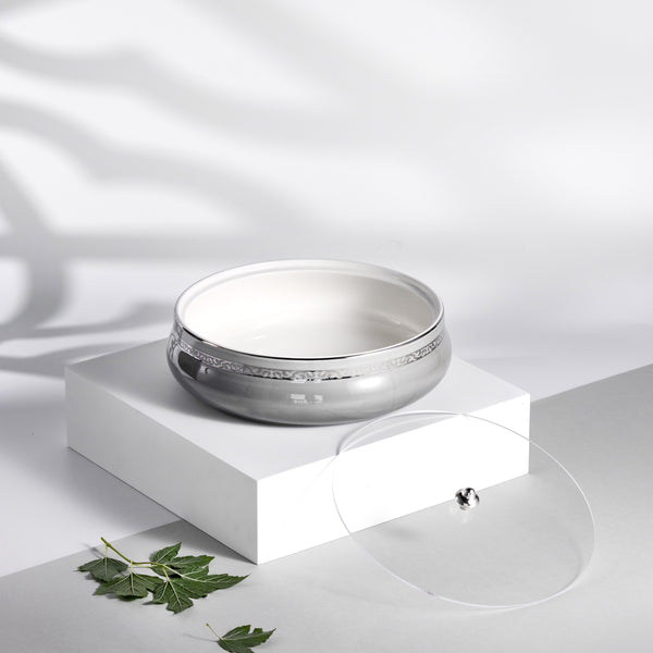 تمرية حجم كبير  من نقش- رمادي و فضي