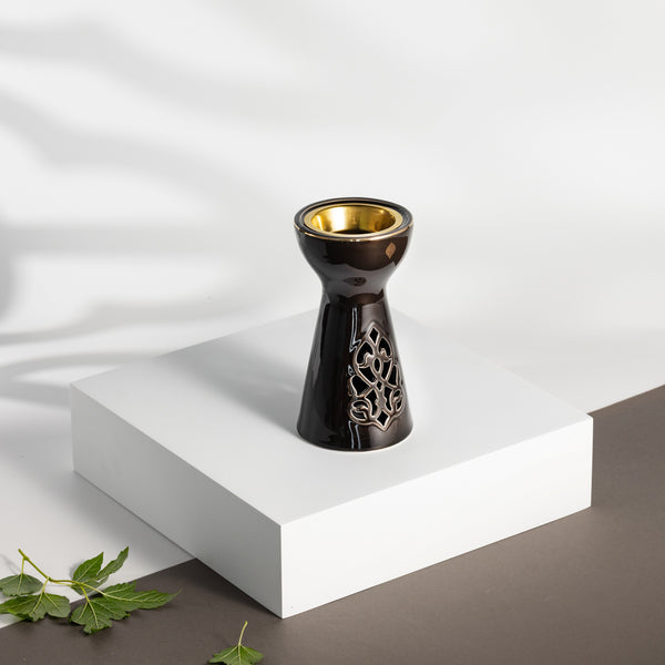 مبخرة بورسلان من نقش-  أسود و ذهبي