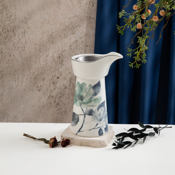 مبخرة بورسلان من ماريسيلا  - أزرق وفضي