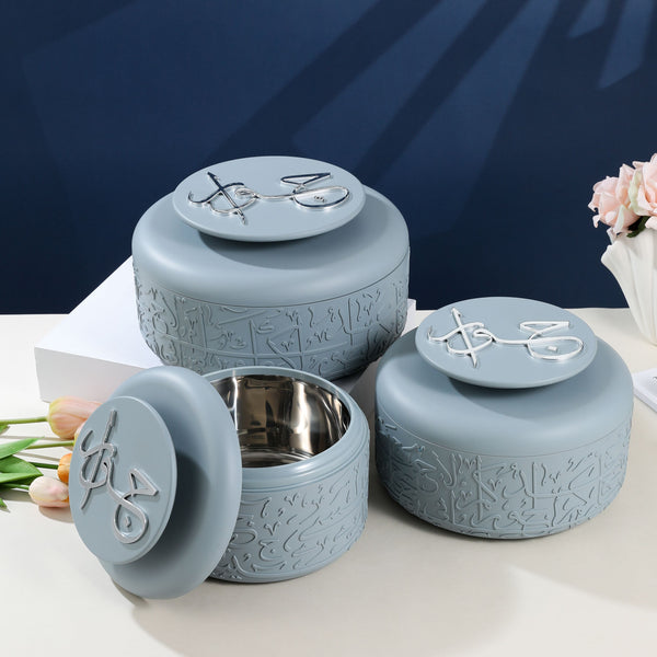 Food Warmer Set From Jiwar -  Haze Blue + Silver