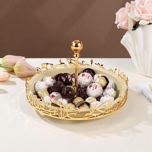 Sweet Serving Tray - M From Jiwar -  Ivory + Gold