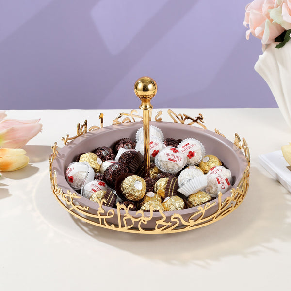 Sweet Serving Tray - M From Jiwar -  Purple + Gold