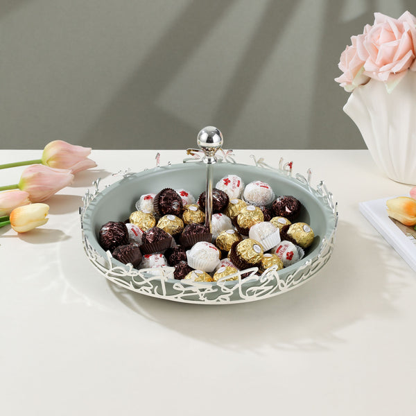 Sweet Serving Tray - M From Jiwar -  Blue + Silver