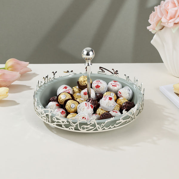 Sweet Serving Tray -L From Jiwar -  Blue + Silver