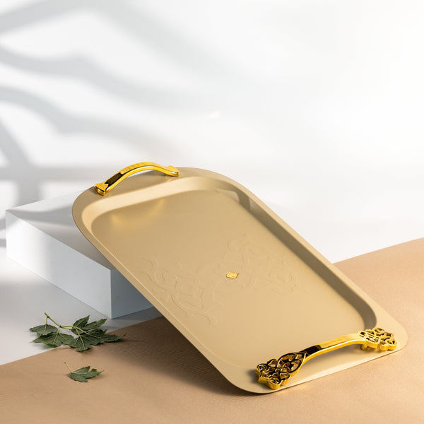 صينية تقديم من نقش - إيفوري و ذهبي