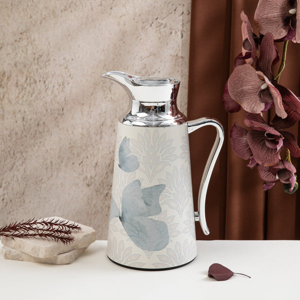 دلة واحدة للشاي او القهوة من فيلورا  - رمادي وفضي