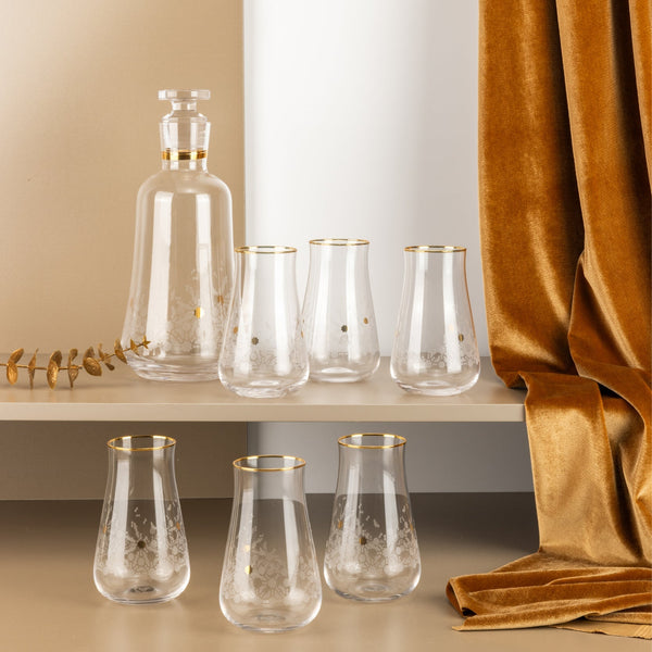 Juice Serving Set 7 Pcs Tall Size From Nourhan - Gold