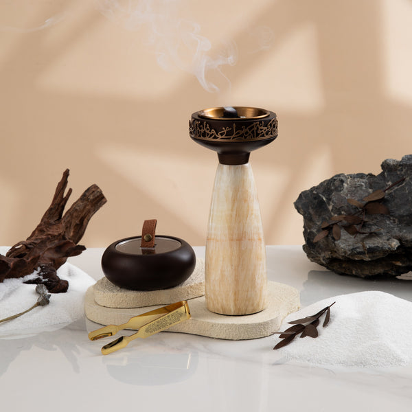 Luxury Oud Burner From Athar - Beige + Brown