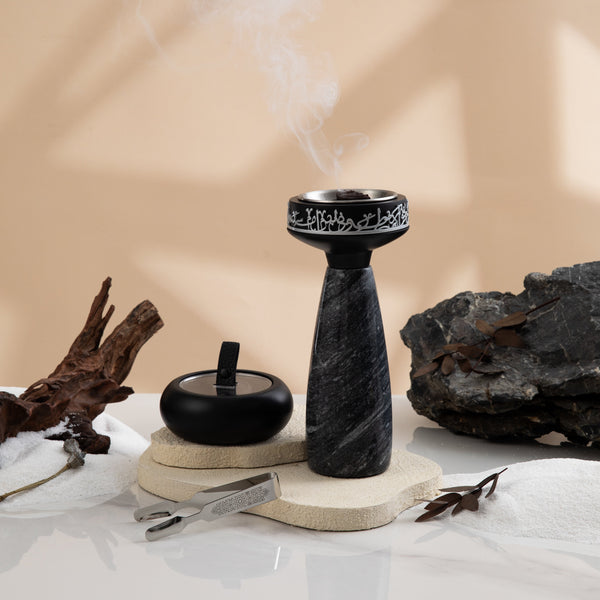 Luxury Oud Burner From Athar - Black + Silver
