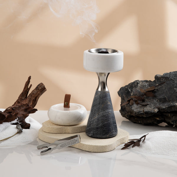 Luxury Oud Burner From Athar - White + Silver