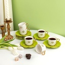 Turkish  Coffee Set 12Pcs From Zuwar - Green