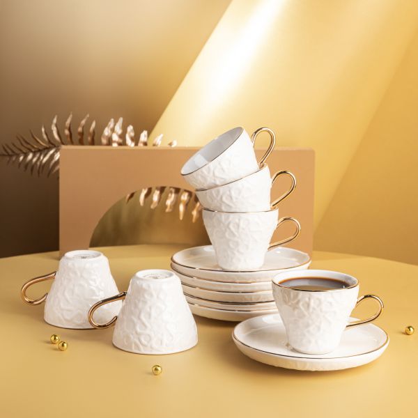 Turkish  Coffee Set 12Pcs From Crown - Gold