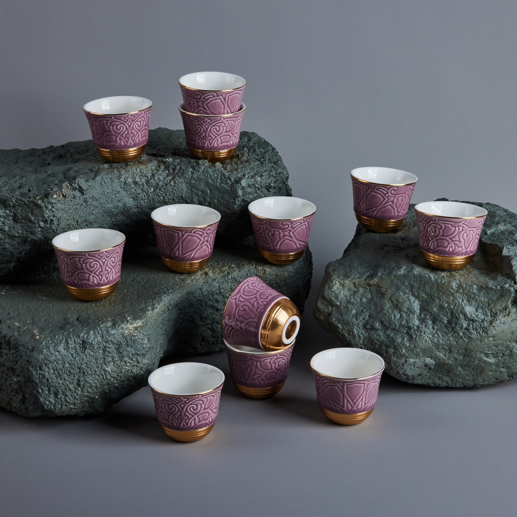 Arabic Coffee Cups Set 12 Pcs From Majlis - Purple