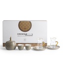 Tea And Arabic Coffee Set 19Pcs From Crown - Grey