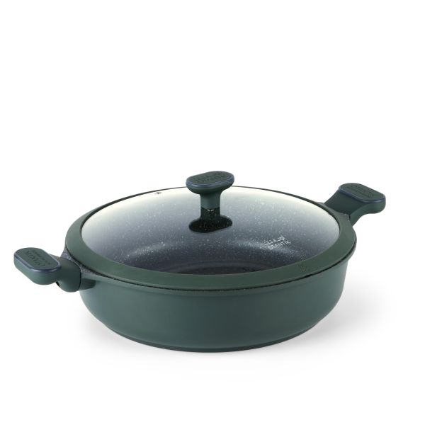 Non-Stick Shallow Casserole  GREEN-BLACK  32CM