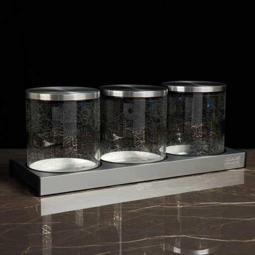 [AM1134] Luxury Canister Set 4Pcs From Joud - Silver